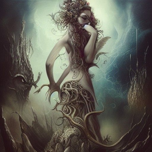 Lord of Chaos: Surreal Matte Painting in Oil