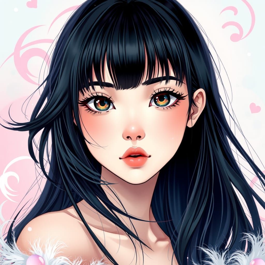 Emo Beauty in Pastel Wonderland