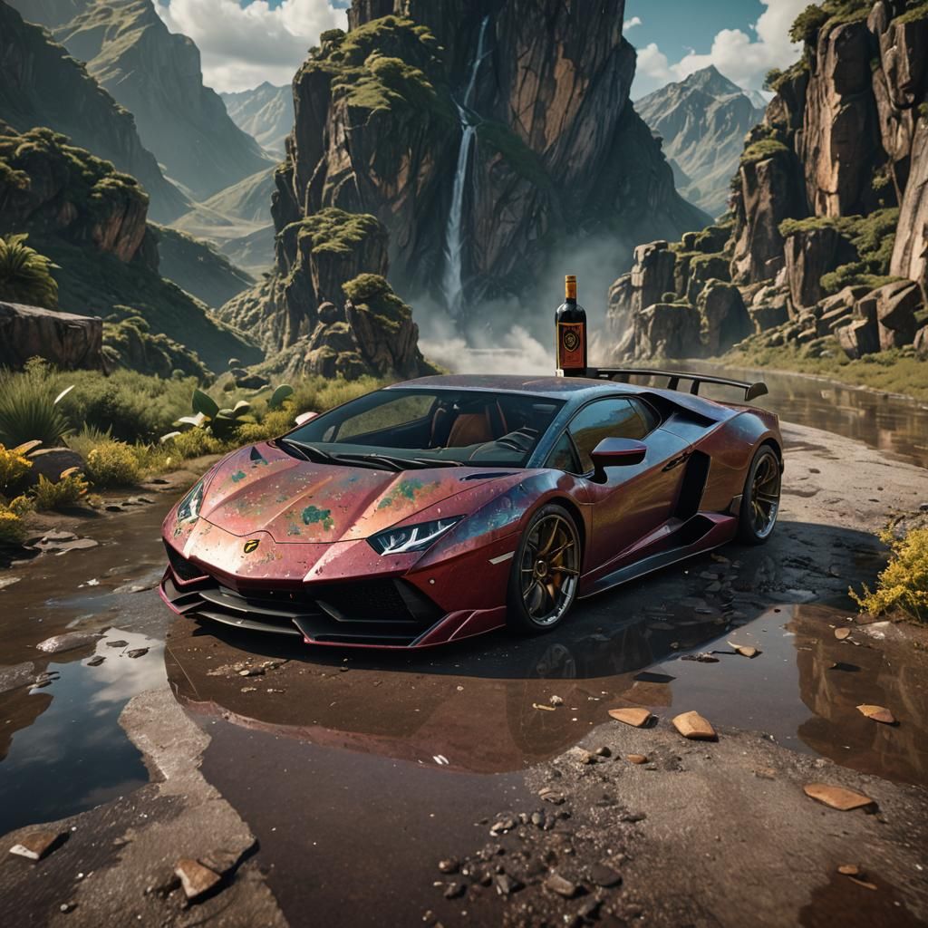 Prime Bottle on Lamborghini: Fantasy Concept Art