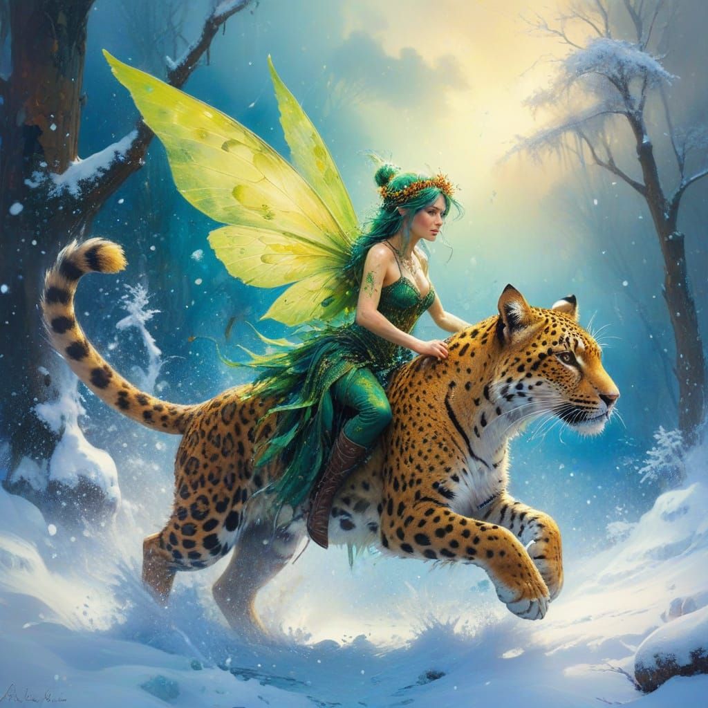 Enchanted Winter Wonderland in Australian Oil Painting Style