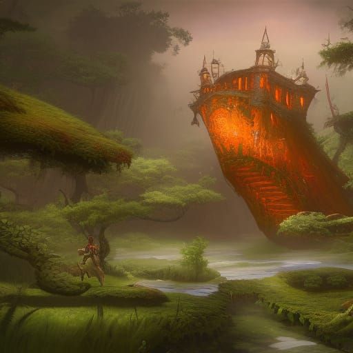 Fantastical Matte Painting with Intricate Details