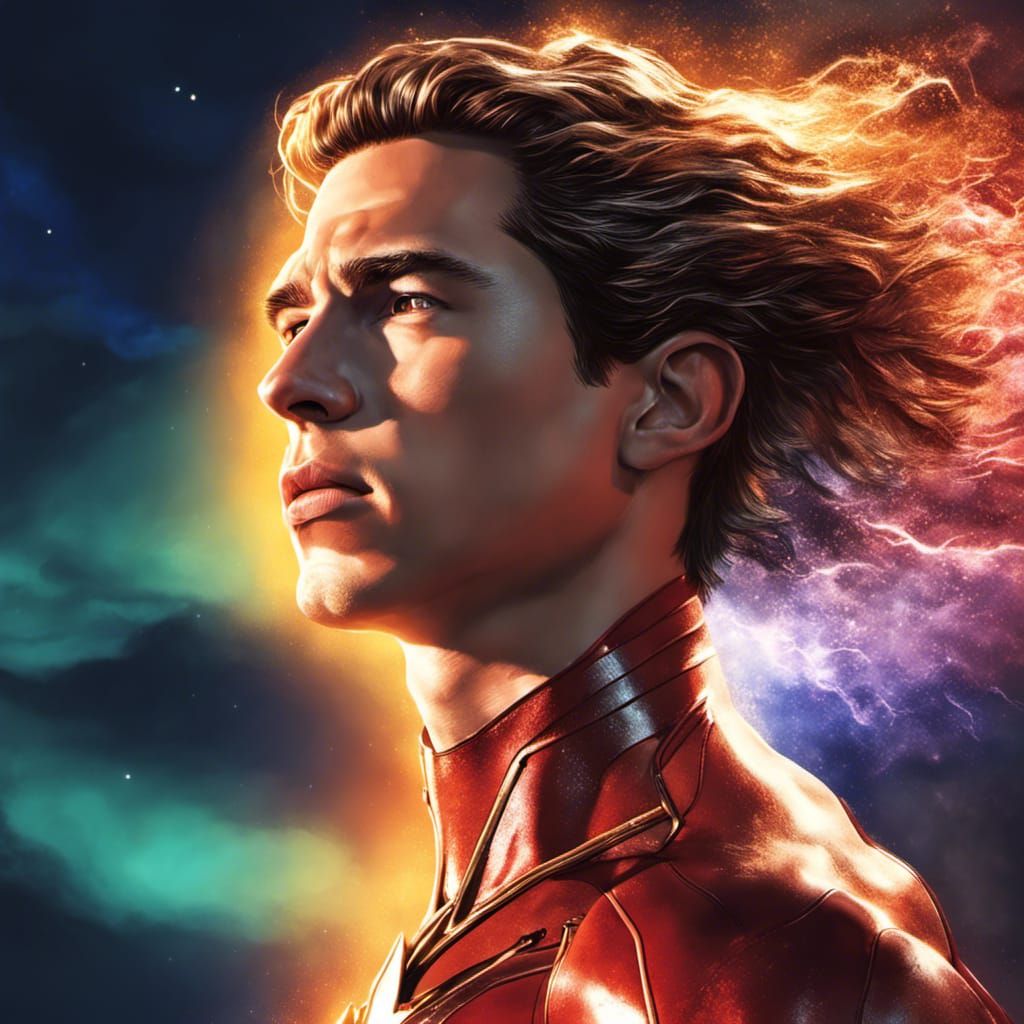 Hyperrealistic Portrait of Barry Allen in Moonlight