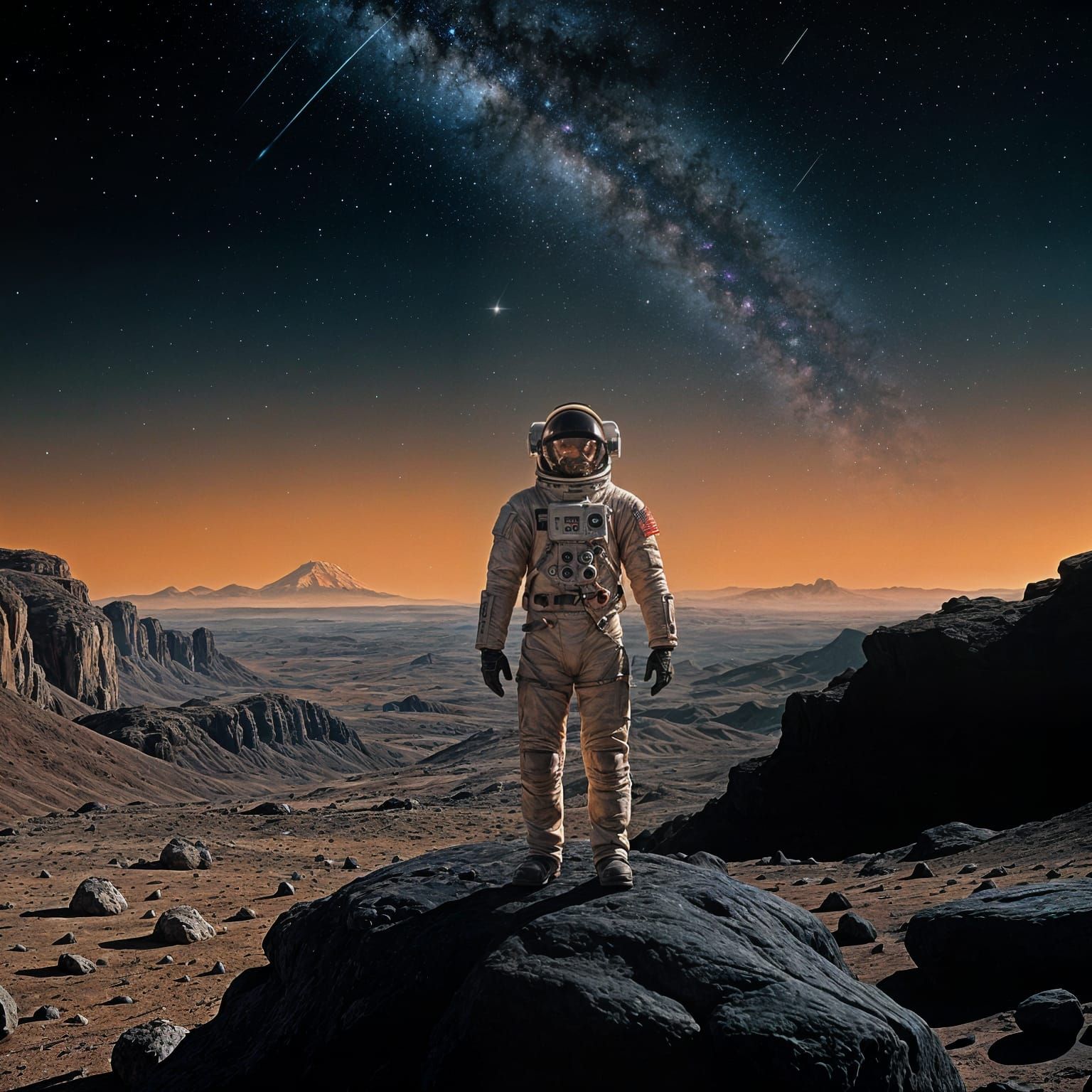 Astronaut on Alien Planet: Long Exposure Photography