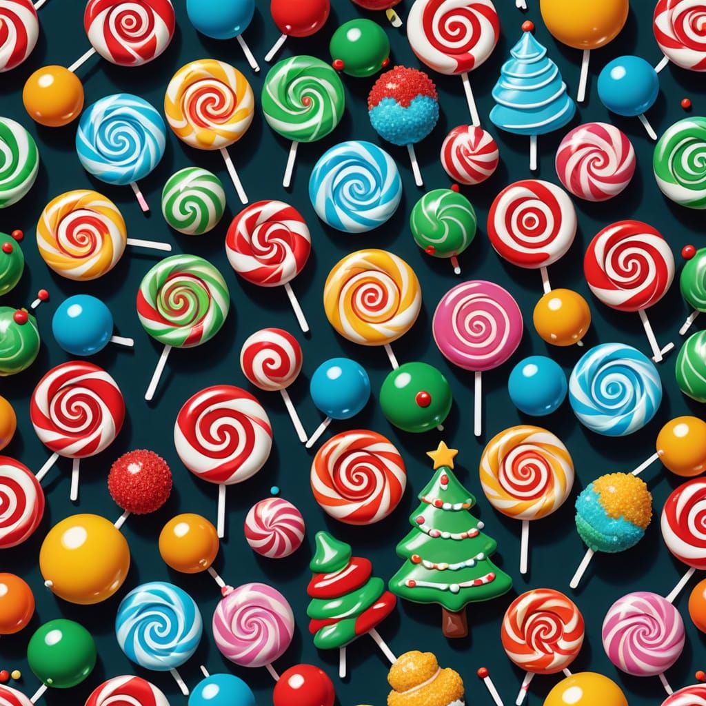 Whimsical Candy Christmas Tree with Lollipop Baubles