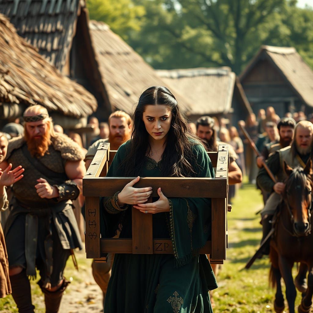 Regal Queen Dragged Through Viking Village in Stunning Film...