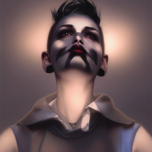 Pastel Goth Lady Portrait in a Photorealistic Style