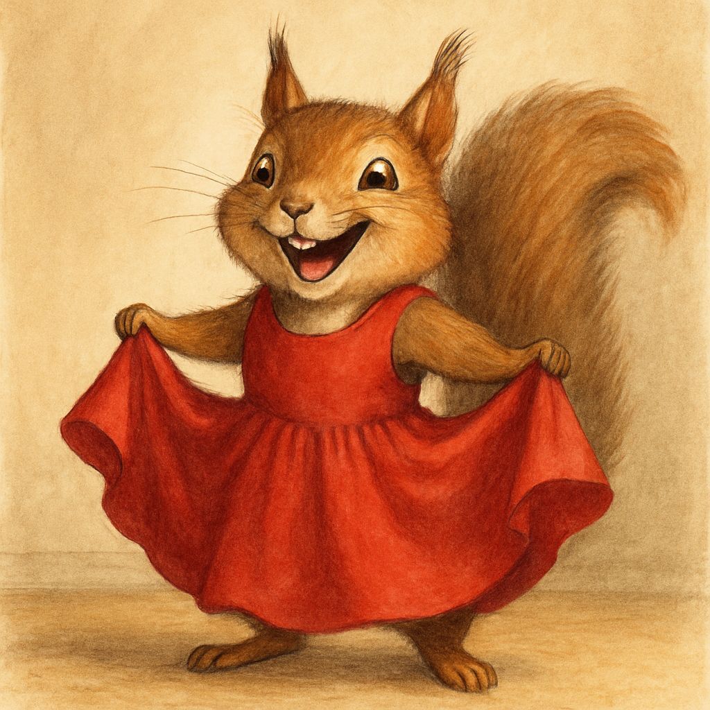 Squirrel in Dress: An Expression of Delight