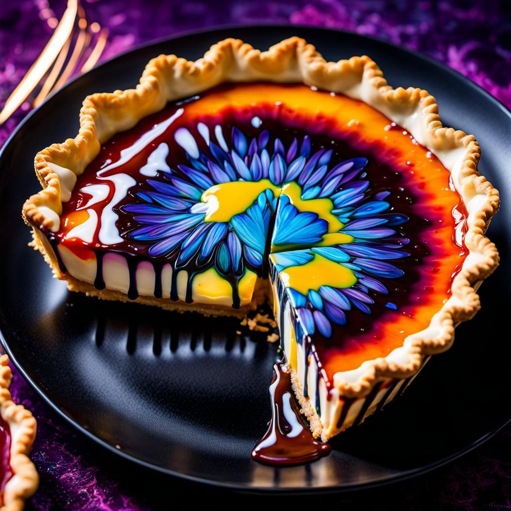 Exquisite Sliced Pie with Acrylic Glaze, Hyperrealistic
