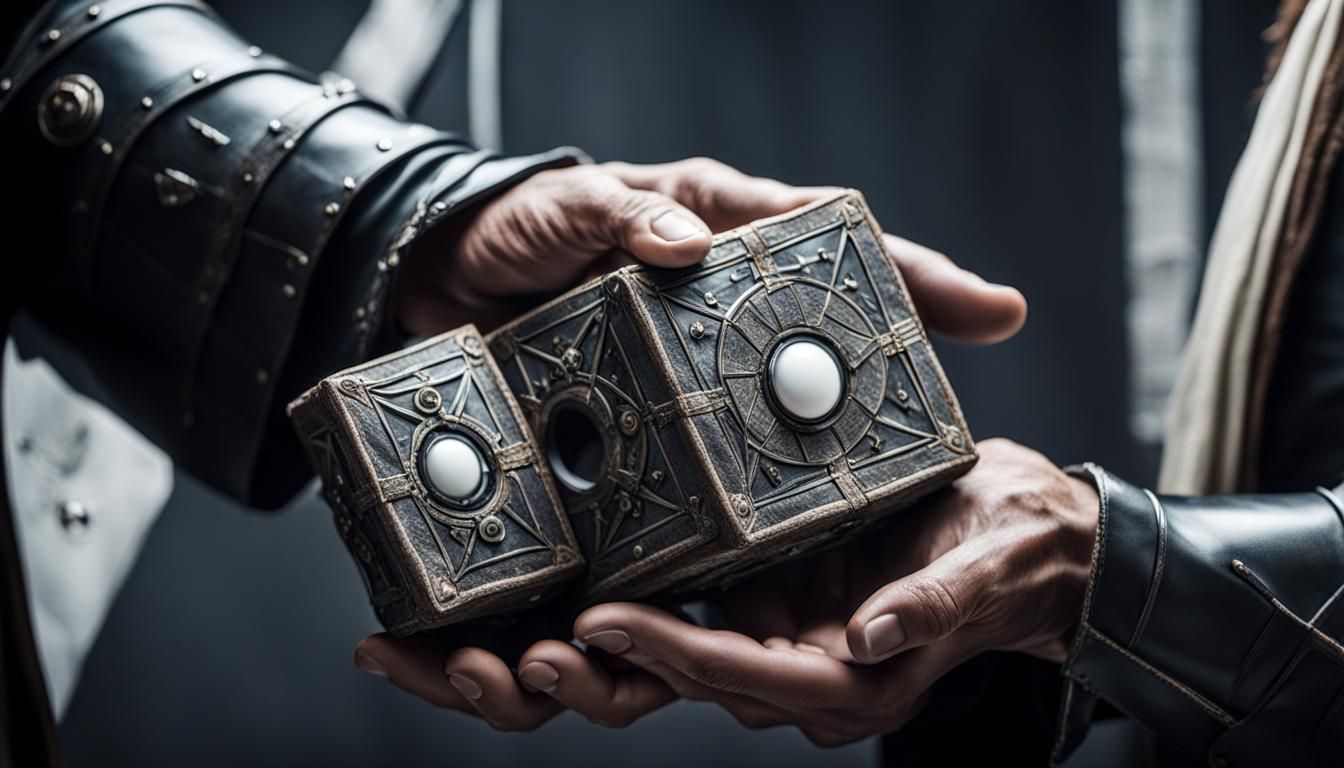 Medieval Figure with Futuristic Artifact