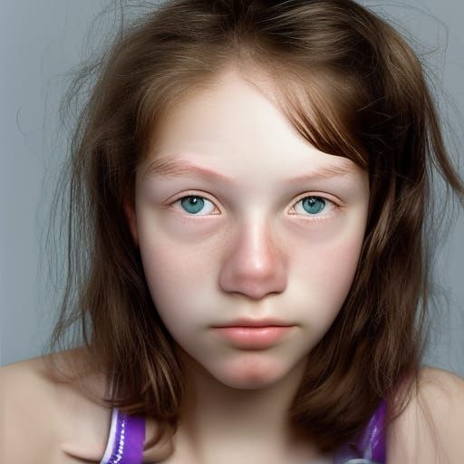 Close-Up Portrait of Sleep Deprived Teen Girl