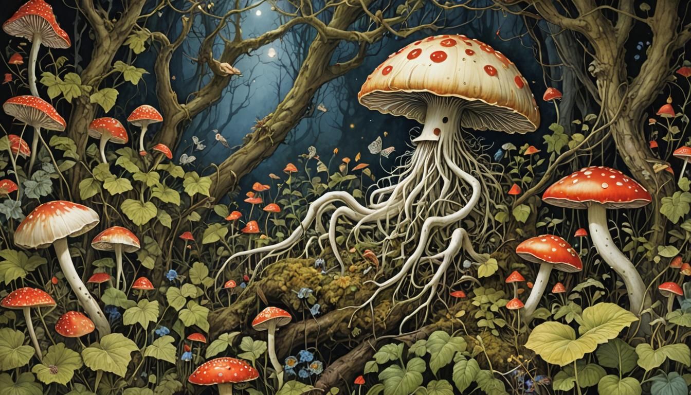 Enchanting Coloring Book Illustration of Comatose Man