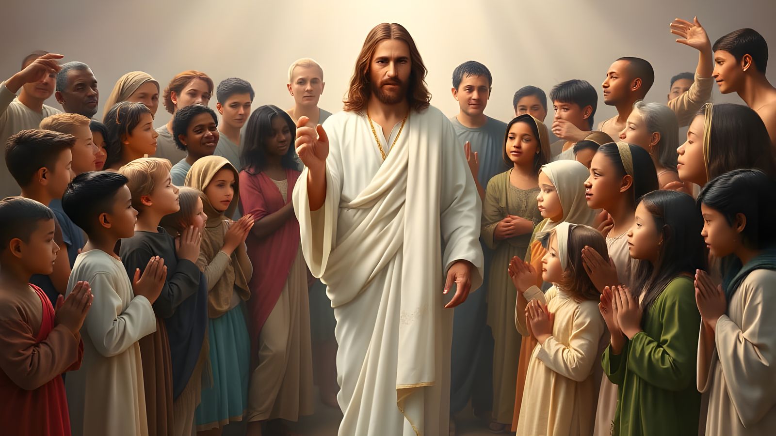Jesus Christ with Children: A Renaissance-Style Depiction