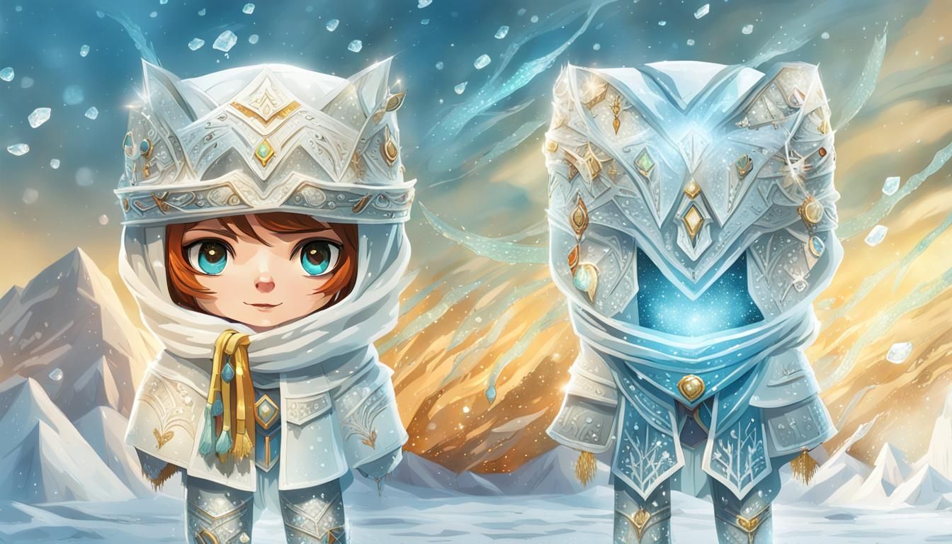 Icy Armor Concept Art: Woman with Flowing Coat