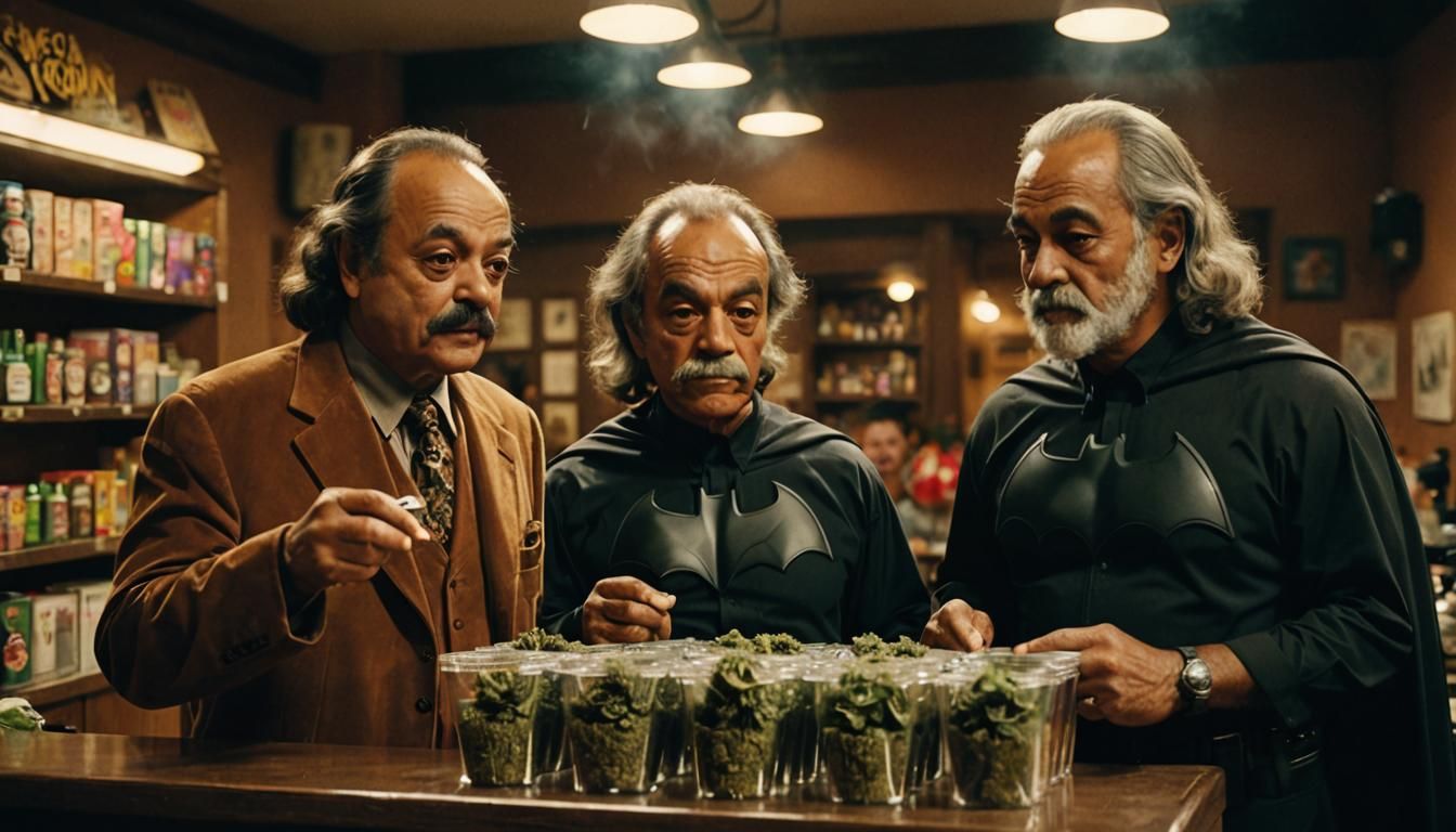 Cheech Marin and Tommy Chong as Batman and Robin without the...