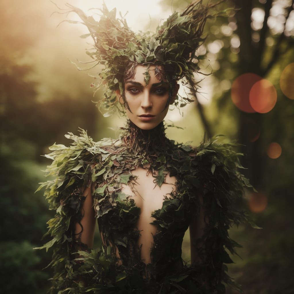 Elegant Forest Creature in Avant-Garde Fashion