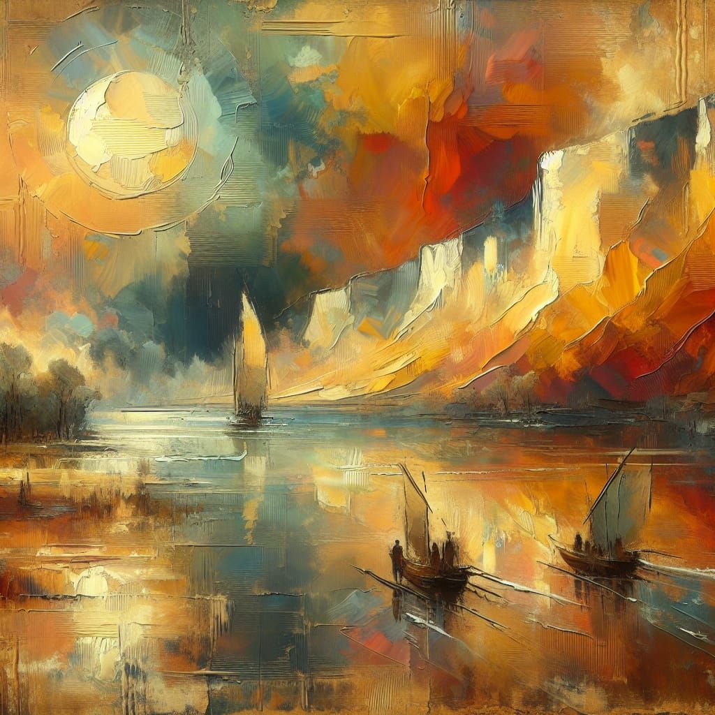 Radiant Oil Painting: Yearning for the Sky