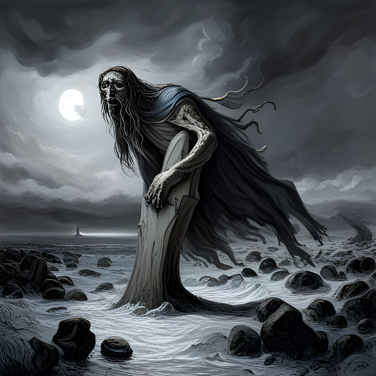 Dramatic Crucifixion Scene in Engraving Style