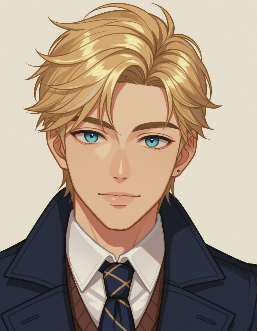 Blond Man in Dapper Clothes: Manga Portrait