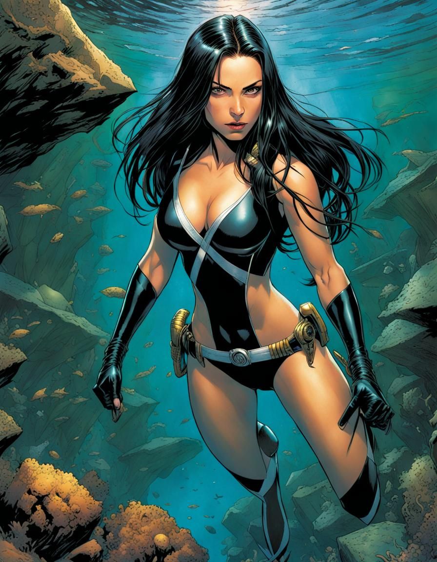 X-23 Underwater Dive: Marvel Comics Artwork