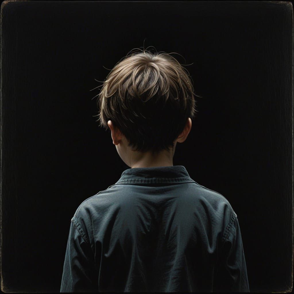 Young Boy in Shadows, Embracing Courage