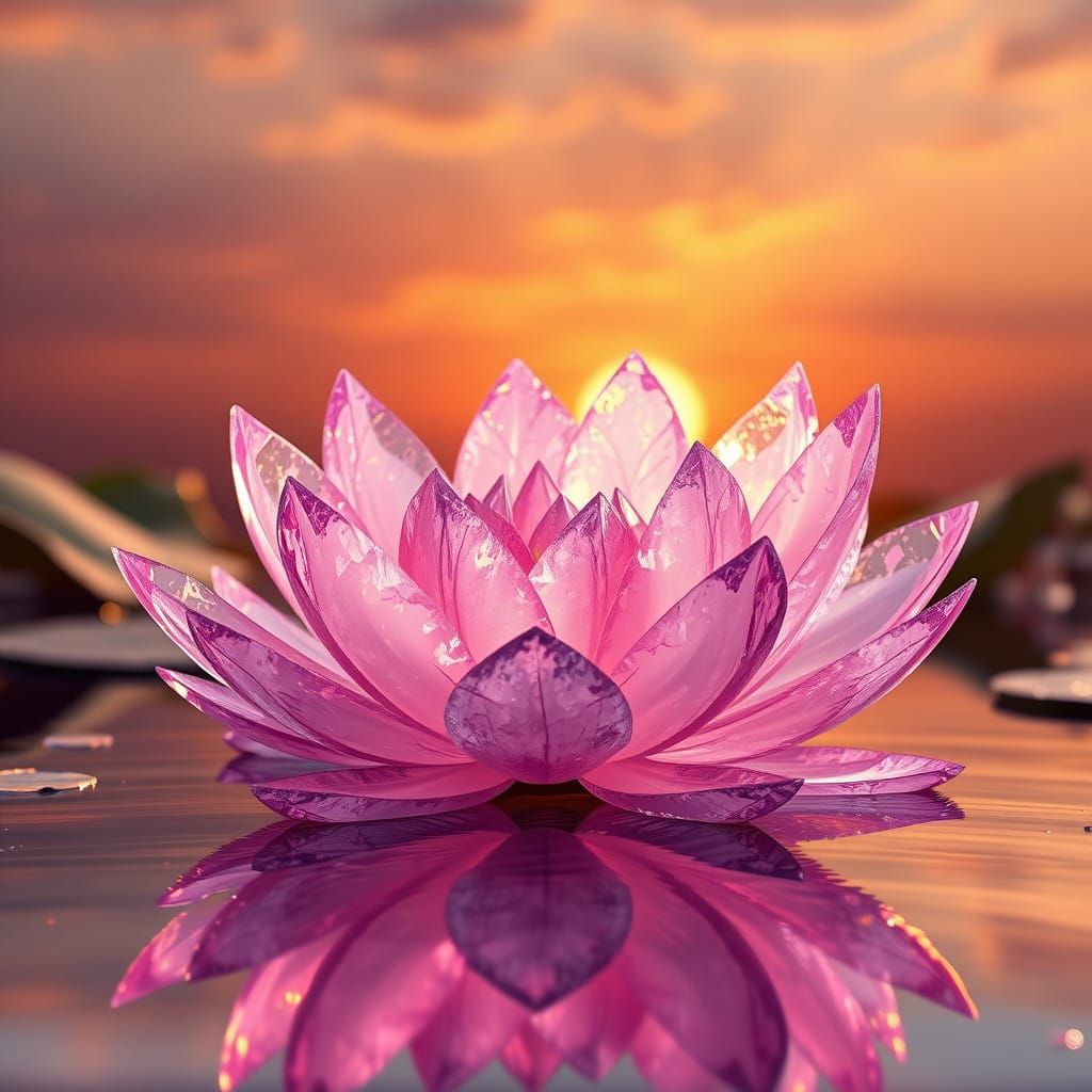 Surreal Water Lily Blooms in 8K Unreal Engine 5 Style