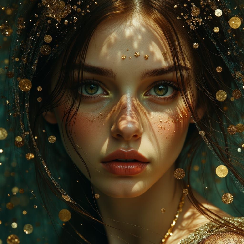 A captivating portrait of a mysterious woman with piercing e...