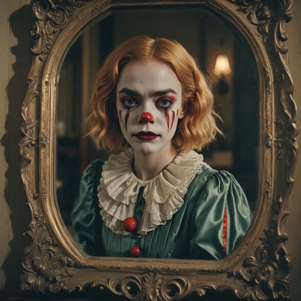 Clown in Mirror: Film Noir Inspired Portrait