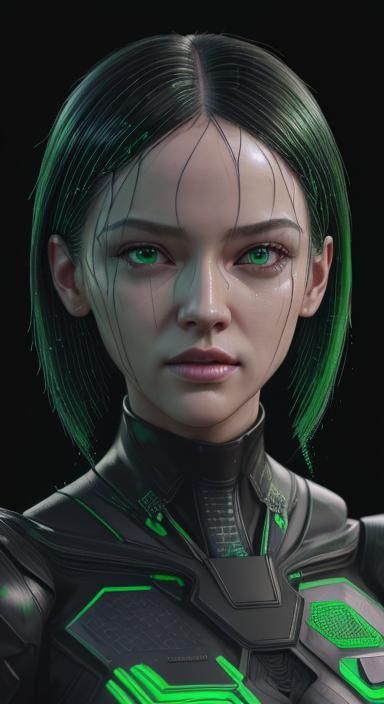 Black background Matrix digital rain matrix code falling green code hypertrophy graphic realistic hyperdetailed intricat...