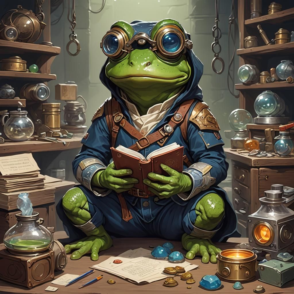 Cute Frog Artificer: D&D Fantasy Character