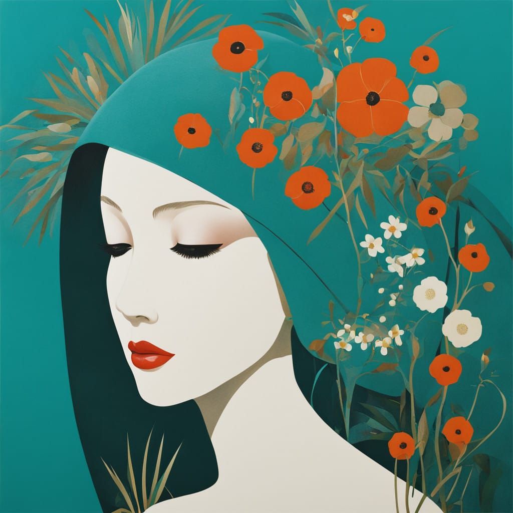 Vibrant Teal Bloom in Impressionist Light