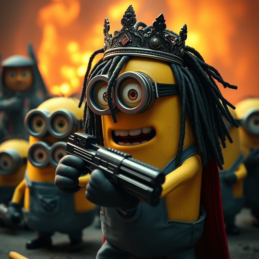 King Bob Slaughters Minions in a Gritty Cinematic Scene