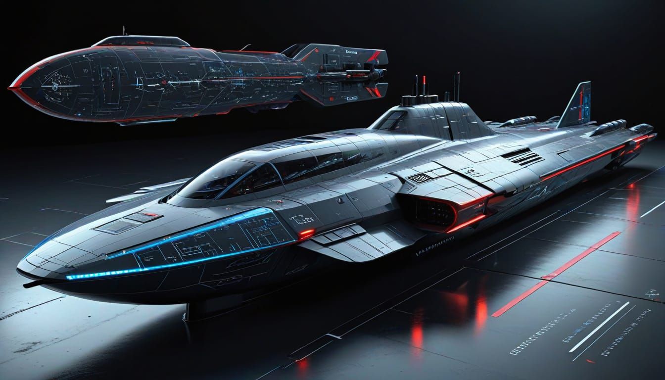 Futuristic Stealth Submarine Concept Art