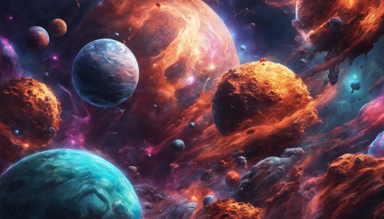 Hyperrealistic Space Monsters Dominate Colorful Universe