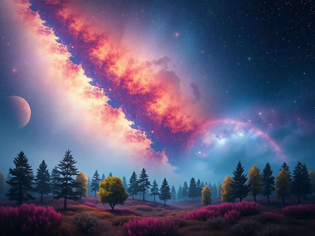 A most beautiful attractive beautiful abstract galaxy scape ...