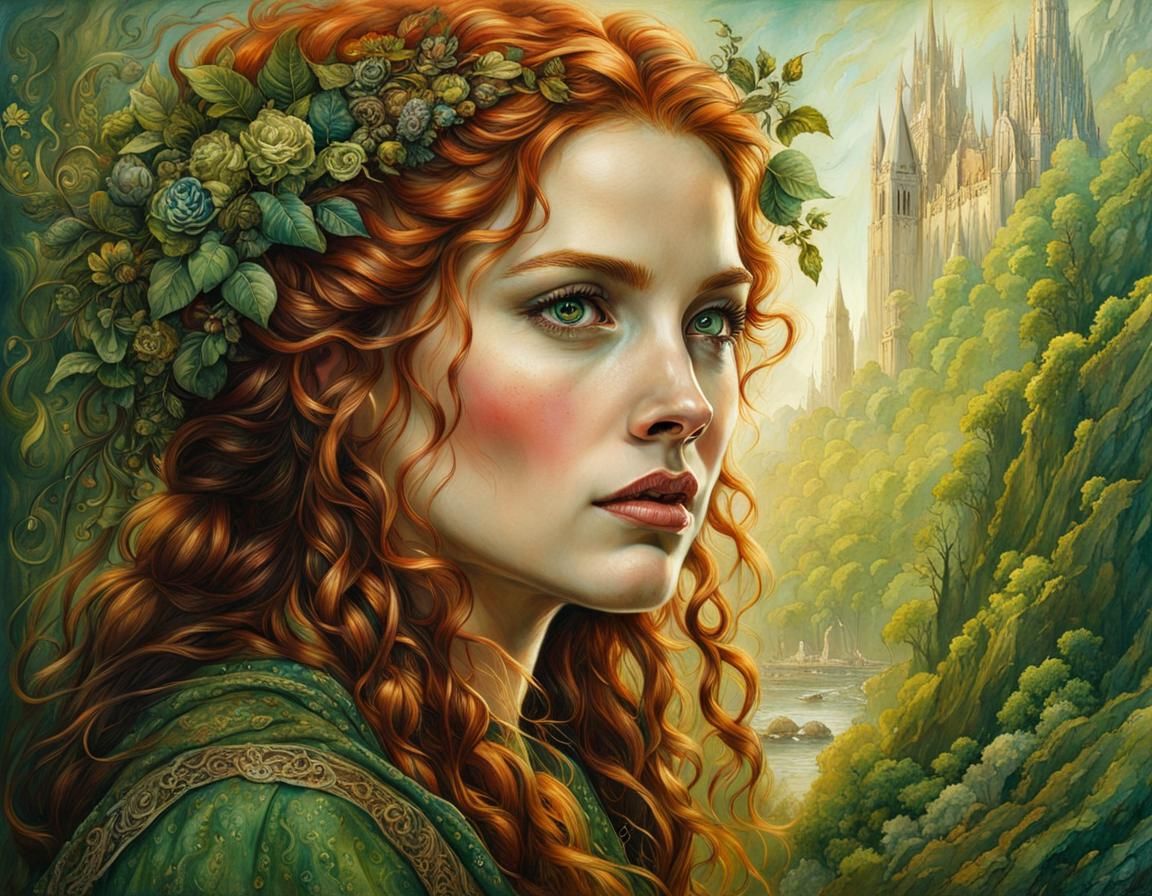Gaelic Woman Portrait in Fantasy Art Style