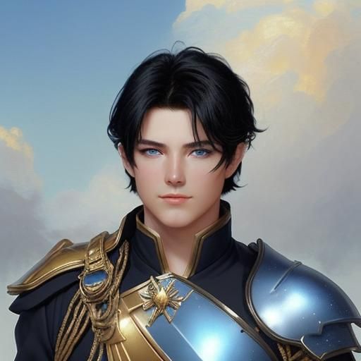 Fantasy Hero Leads Golden Army in Summer Sky