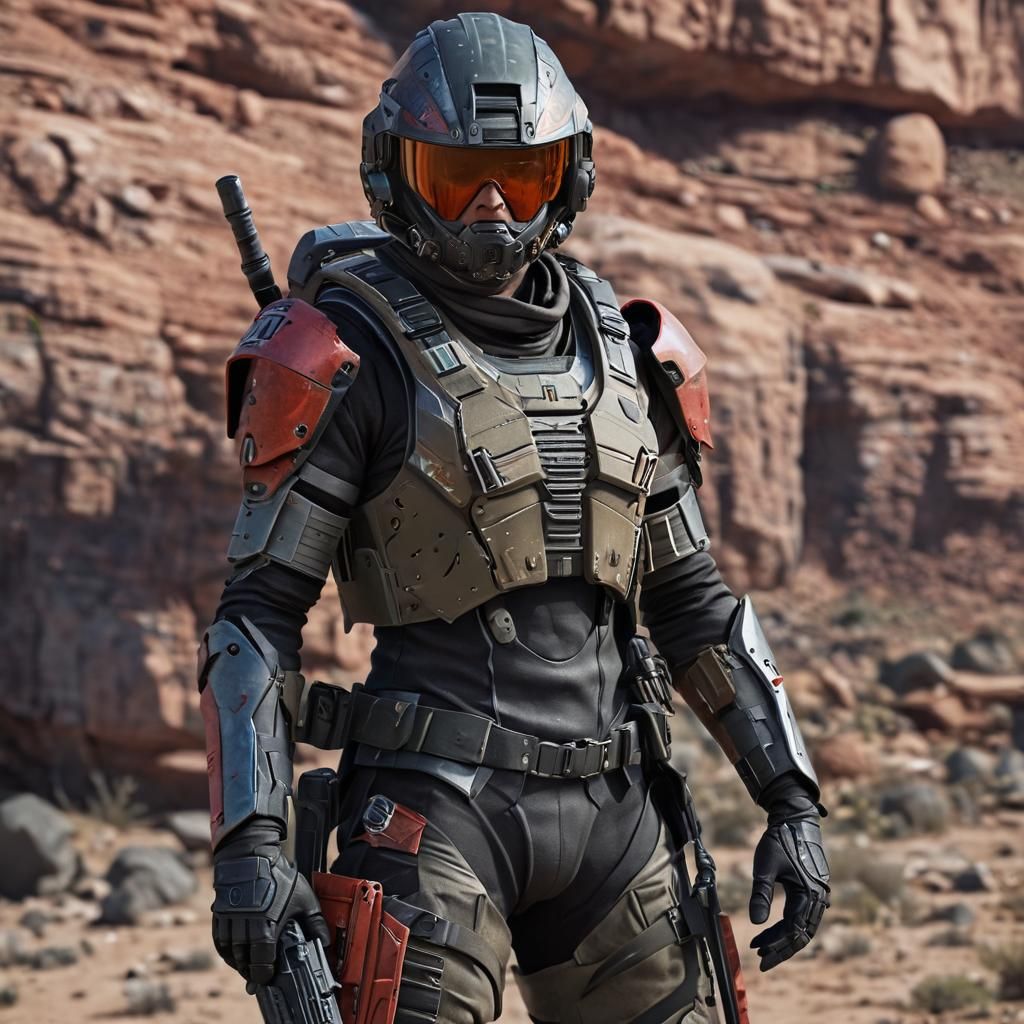 Futuristic Rebel Soldier in Sci-Fi Armor