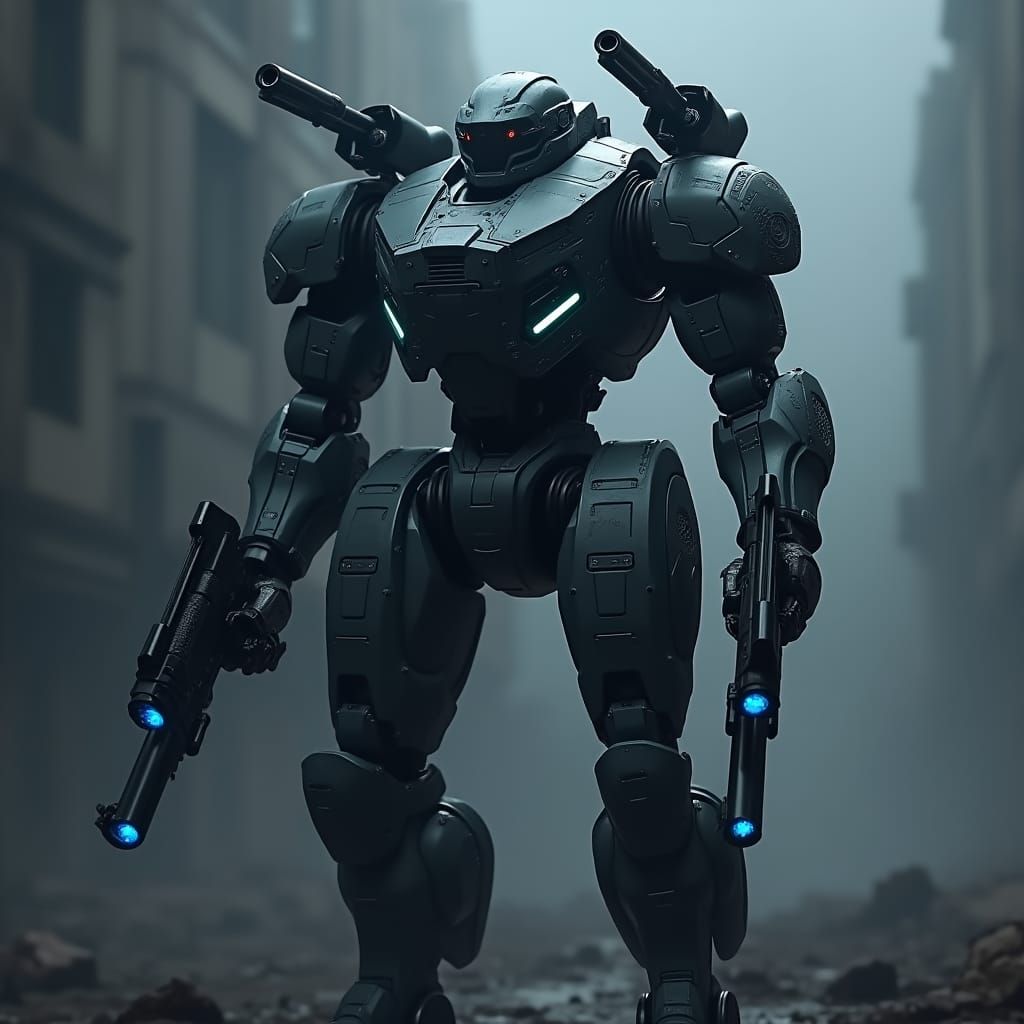 Militarized Humanoid Exoskeleton with Cannons in Unreal Engi...