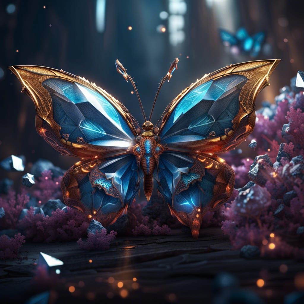 Fantastical Diamond Butterfly Concept Art