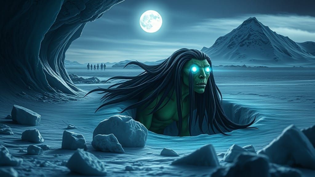 Ethereal Qalupalik Emerges from Arctic Expanse