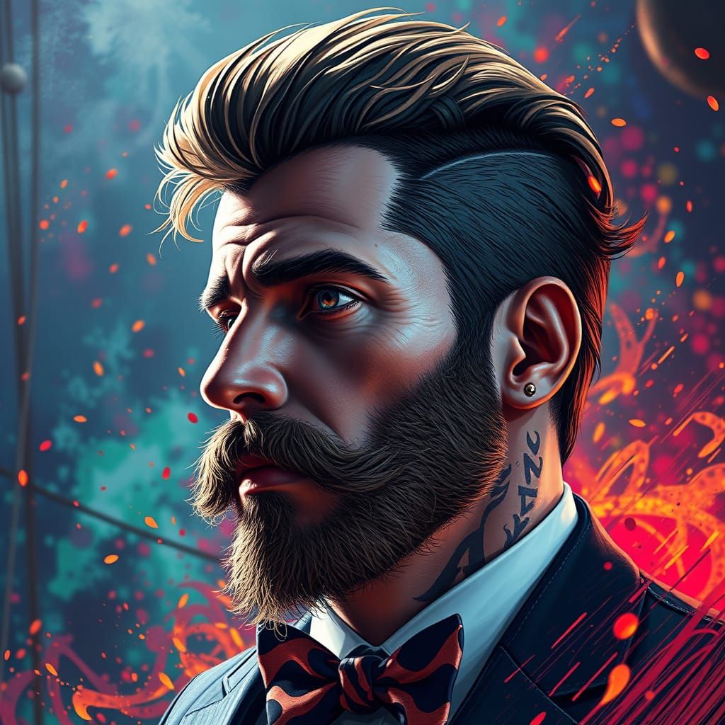 Hyperrealistic Portrait in Splash Art Style