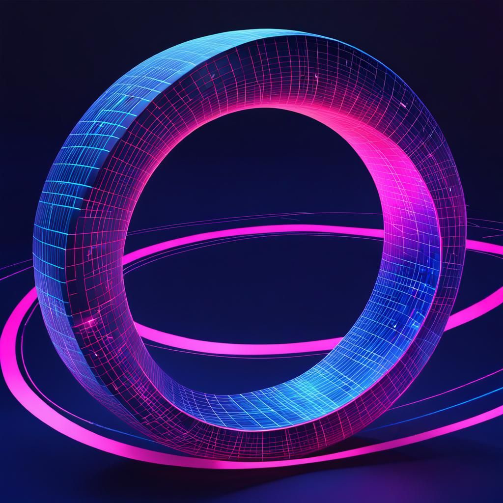 Neon Mobius Strip in Futuristic Sci-Fi Style