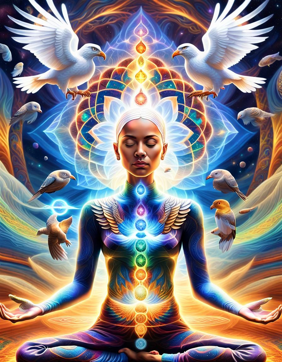 Psychedelic Meditation: A Cosmic Chakra Illumination