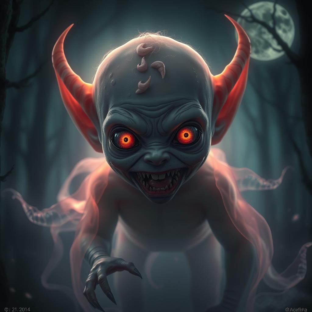 Ethereal Changeling Child in Dark Fantasy Forest