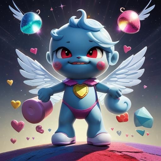 Baby Cupid like his toys