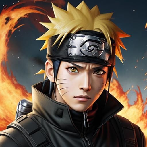 Stylized AI Rendition of Naruto