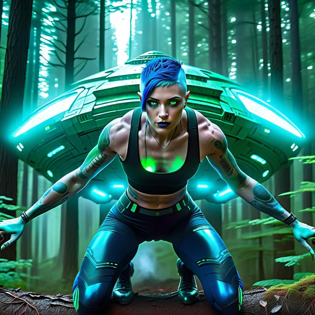 Four-Armed Woman Enters Spaceship: Fantasy Concept Art