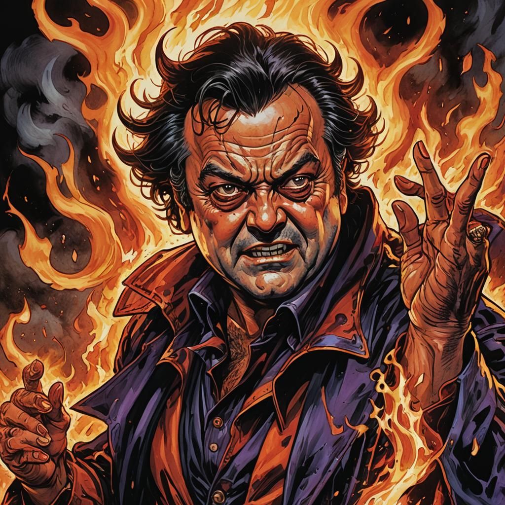 Mephisto Portrait in Comic Book Art Style