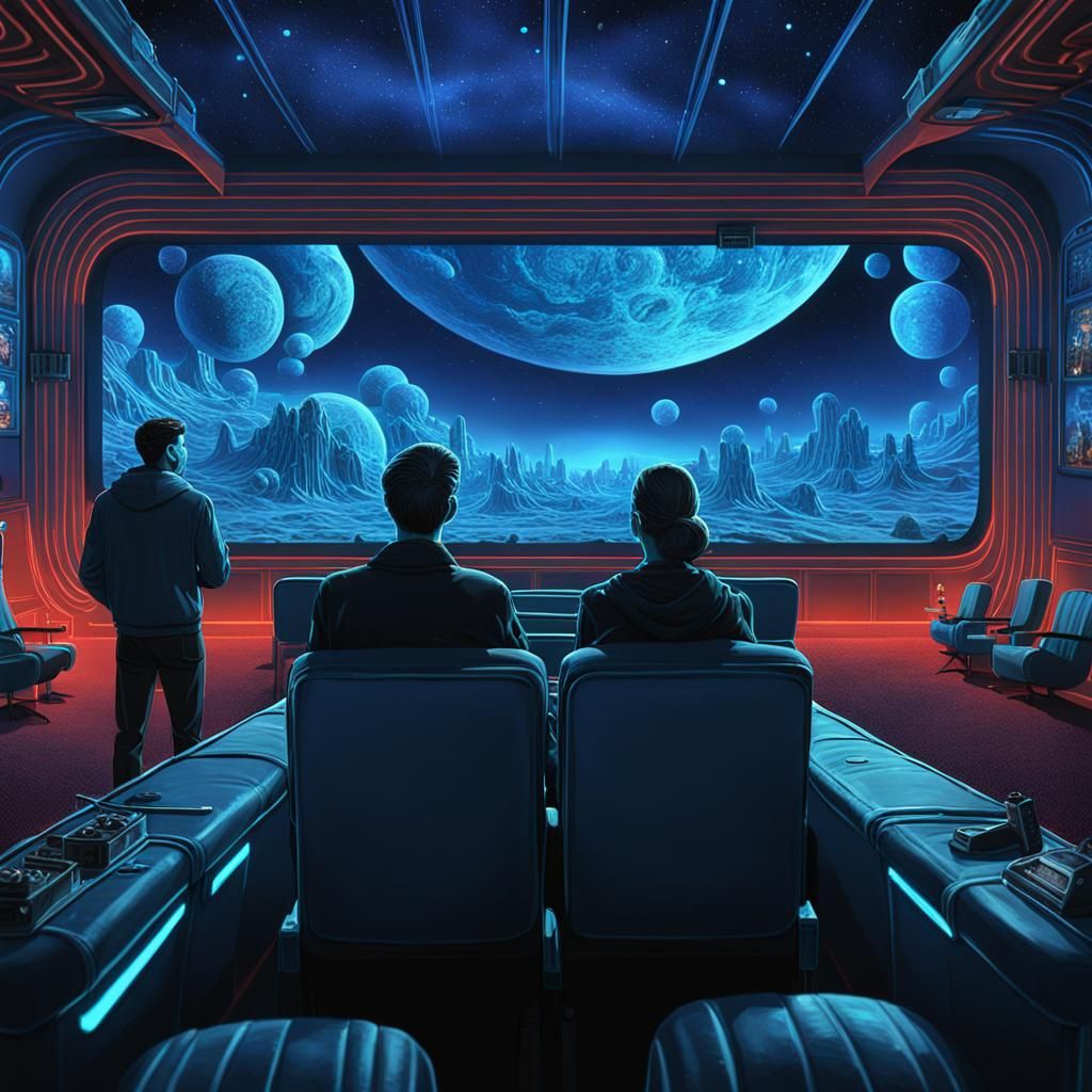 Surreal Drive-In Movie Theater with Glowing iPhones