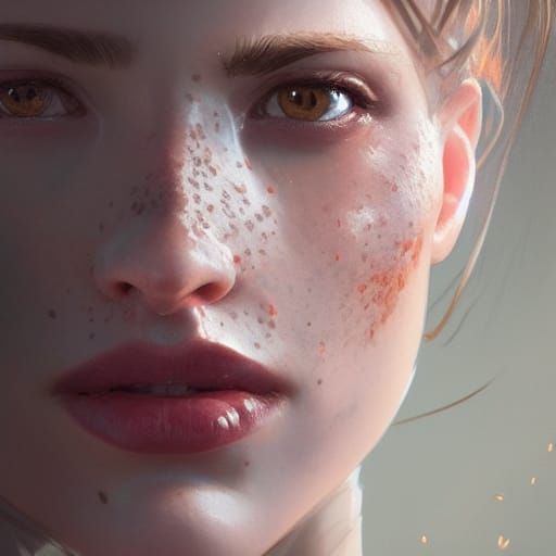 Detailed Portrait of a Person with Freckles